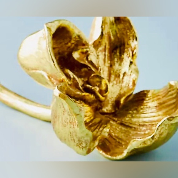 A SET OF 3 ANTHROPOLOGIE Metallic Gold Gilded Orchid Accents. NEW Condition! ⚜️ - Picture 3 of 11